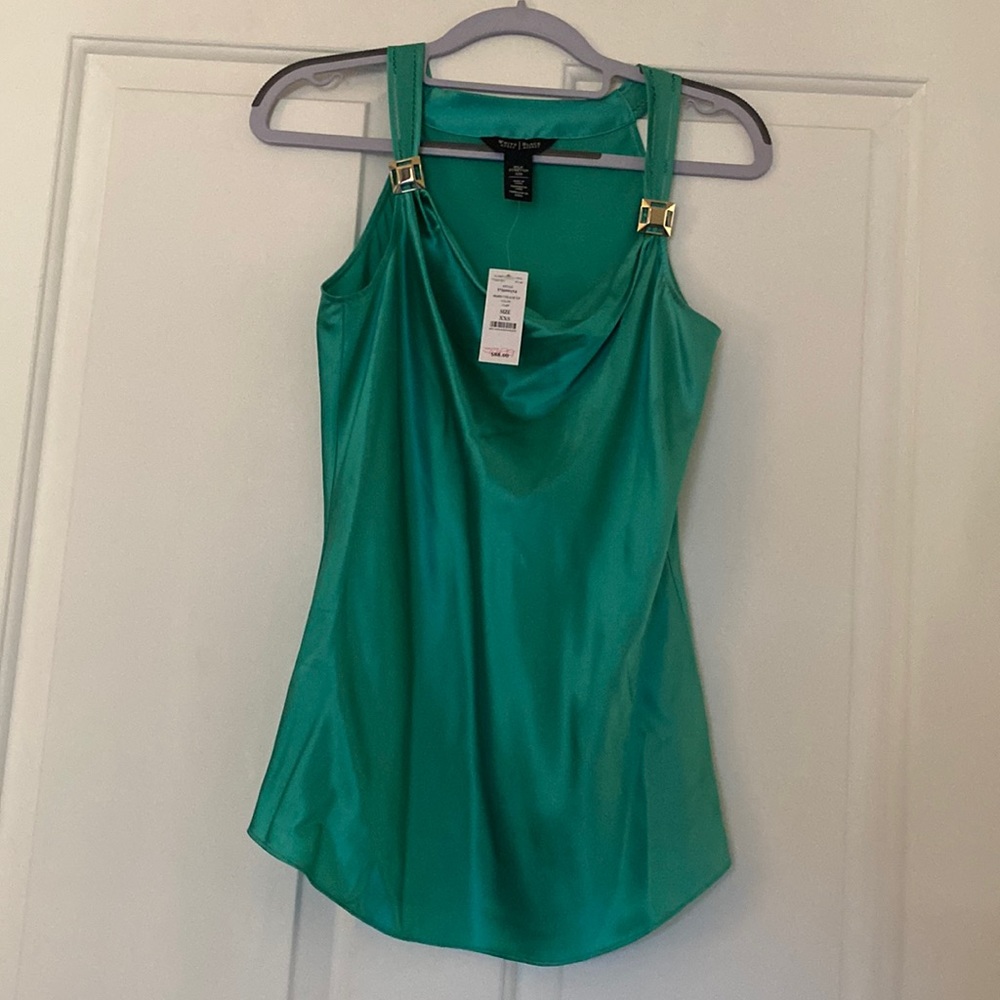 White House Black Market Green Silk Tanktop with tags